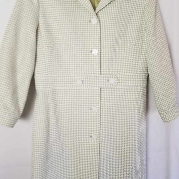 NWOT Larry levine long blazer coat 3/4 sleeve geomatical green size 14 (229) - Picture 7 of 13